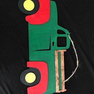 Wooden painted ‘53 Chevy truck… Xmas colors